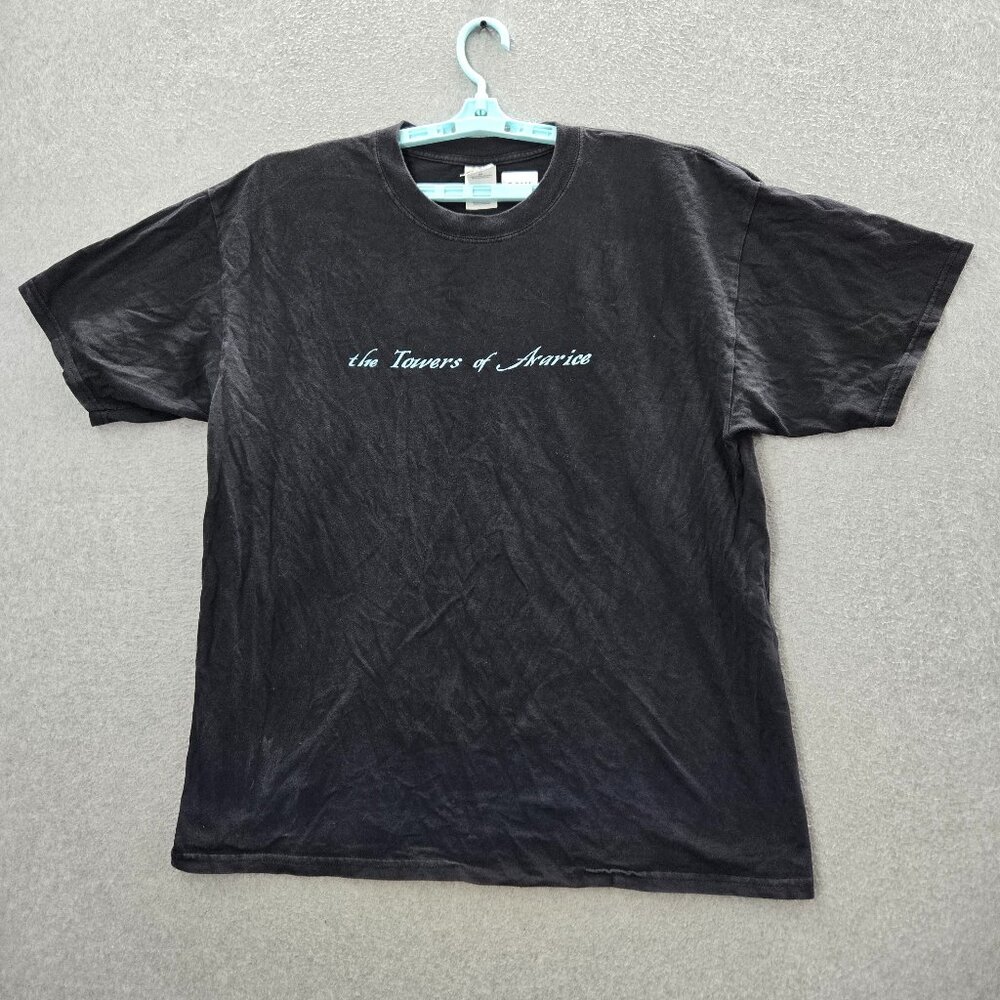 VINTAGE The Towers Of Avarice Men Shirt XL Black Zero Hour Metal Band Y2K READ